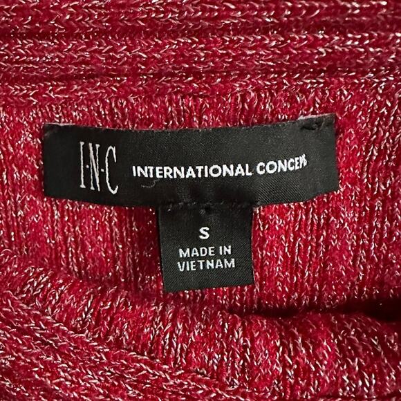 Y2K Women's Off-Shoulder Ribbed Sweater Red and Silver Size Small - Picture 3 of 5